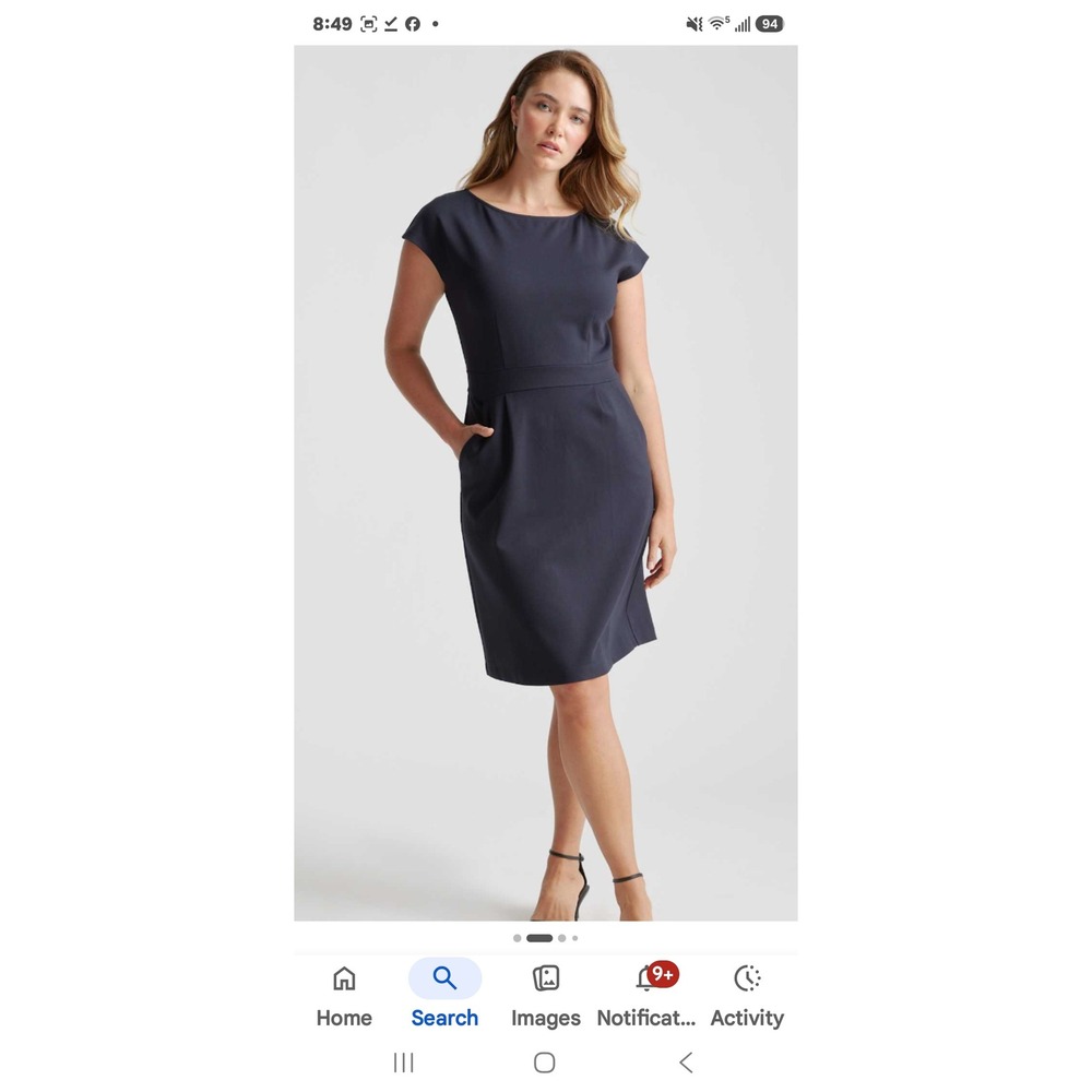 Quince Ultra Stretch Ponte Cap Sleeve Dress Black Small NWT Work Date Night